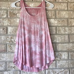XS, Pink tie dye tank top from American Eagle